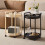 Round Side Table White with 2 Shelves and 4 Wheels 8