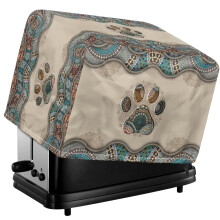 Bohemia Paw Print Toaster Dust Cover for 2-Slice Toasters, Waterproof Polyester Protector with Adjustable Drawstring (11.4"x7.8"x7.4")
