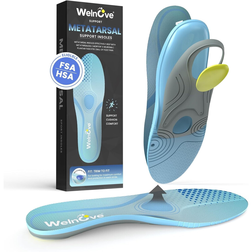 Metatarsal Insoles for Men & Women â Pain Relief for Metatarsalgia, Heel Spurs, Mortonâs Neuroma â Cushioned Inserts for All-Day Comfort,
