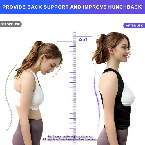 Posture Corrector Adjustable Back Brace for Men and Women 2