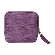 Travel Jewelry Case, Small Jewelries Pouch Bags with Zipper & Tassel, for Earrings Necklaces Rings Bracelets Brooches, Travel Gifts for Women Purple