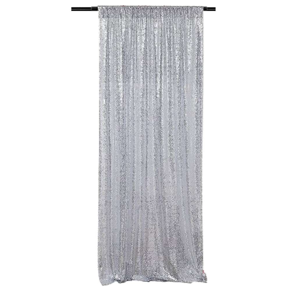 Sequin Backdrop Curtain 24"X95" - 1 Panel Silver 9101399800408