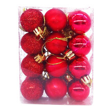 Shatterproof Christmas Ball Ornaments Set, 30mm Baubles, 24 pcs, School & Family Decor, Compatible with Standard Tree Hooks