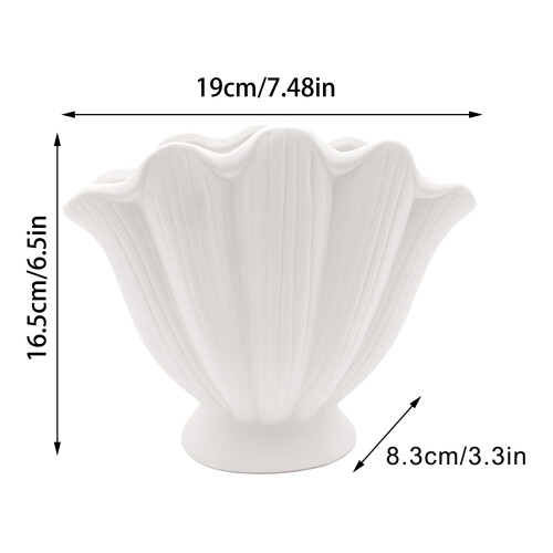 Shell Ceramic Vase - Handmade for Dried Flowers 1