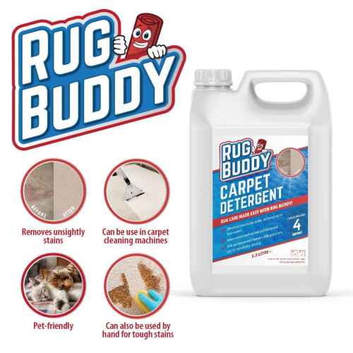 Rug Buddy - Carpet Detergent - Upholstery Shampoo Cleaner Solution Stain Remover - 2.5 Litre 2