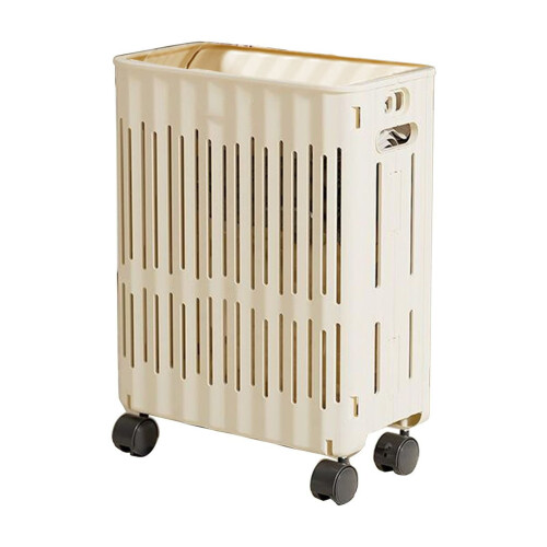 Panier à linge blanc avec roulettes (1 pièce) 1