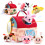 Plush Mini Farm House Set, Interactive Puzzle Sensory Development Detachable Animals Portable Play 2