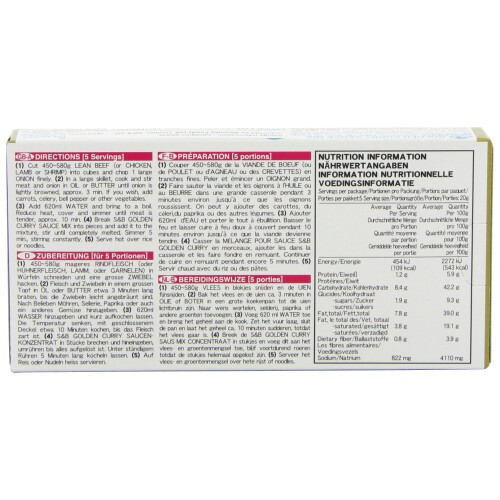S and B Golden Curry Sauce Mix, 100g 1