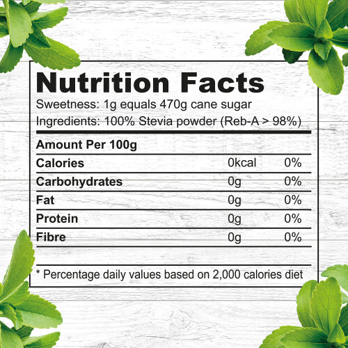 NKD Living 100% Pure Stevia Powder, Reb-A 98% (25g) 1