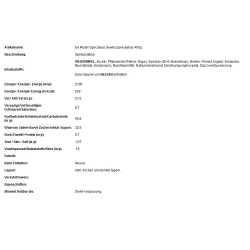 de Ruijter Speculaas Spiced Cookies 400g 1