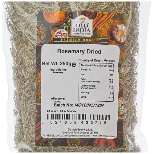 Old India Rosemary Dried 250g 1