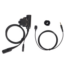 Adattatore per cuffie tattiche impermeabili con cavo in PU rinforzato, pulsante Push To Talk antiscivolo, resistente alle basse e alte temperature,