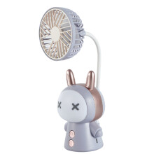 Gaothrán Láimhe Mini In-athluchtaithe USB le Solas Oíche, Socruithe 3 Luas, Dearadh Fillte, Sreabhadh Aeir Láidir, Ábhar ABS Marthanach, Le