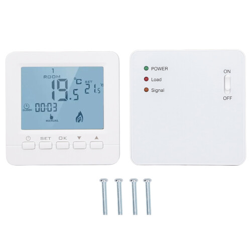Digital Programmable Thermostat Smart Temperature Controller For Gas Fireplace LCD Display Holiday Mode Child Lock Misoperation Prevented Data Memory