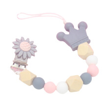 Attache-tétine personnalisée avec nom, porte-tétine en silicone alimentaire sans BPA, facile à nettoyer, adorable motif tournesol