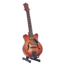 Dollhouse Accessory Miniature Musical Instrument Wooden Guitar Model, Ideal Gift Realistic Appearance Traditional Design with Handmade Craftsmanship