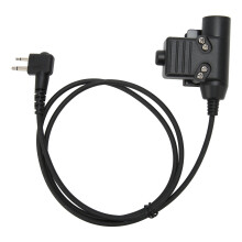 Skridsikker PTT-knap taktisk headsetadapter U94 Push To Talk med klipsdesign kompatibel med Baofeng-radioer forstærket kabel vandtæt 7,0 mm
