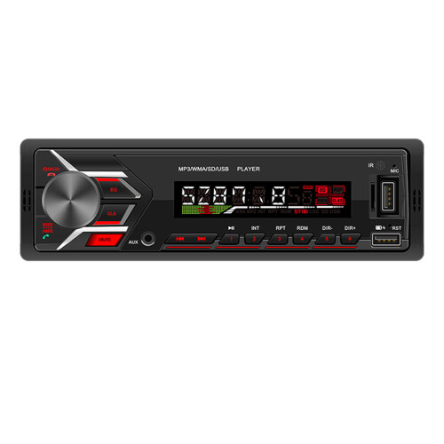 Στερεοφωνικό αυτοκινήτου μονής γωνίας Bluetooth Κλήσεις χωρίς χέρια Ραδιόφωνο FM MP3