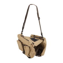 Mochila de lona resistente para caminhadas com cães, design com vários bolsos, fivelas de liberação rápida e amplo espaço para guardar seus