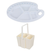 Color Mixing Artist Paint Tray Palette Thumb Hole Easy To Clean Reusable Sturdy Build Ideal For Water Based Media Art Classes