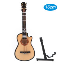 Handmade Miniature Guitar Crafted From Wooden Material With Lifelike Visual Effect And Fine Workmanship, Durable Classic Mini Musical Instrument
