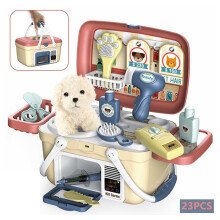 Interactive Pet Grooming Toys For Kids, Doctor Pretend Play Set With Pet Case Hair Dryer Gel Shower Plush Dog Includes Premium Quality Accessories