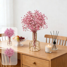 Pink Dried Flower Bouquet with Vase – Boho Wedding & Home Decor, 13in, Compatible with Spring, Farm Party, Holiday