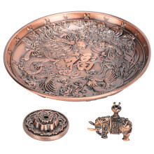 Home Decoration Incense Stick Holder Dragon Phoenix Pattern Zinc Alloy Removable Incense Holder Ash Catcher Worship Incense Holder Lotus Stick