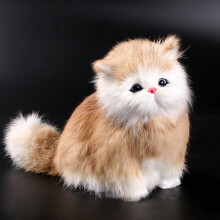 Peluche interattivo Deluxe Materials con risposta vocale, miagolio simulato e battito cardiaco, imbottito con pelo di coniglio ecologico, adatto ai