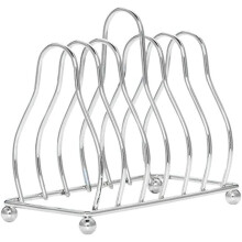 6 Slice Stainless Steel Toast Rack,Toast Rack Bread Loaf Slice Holder Stand Table Serving