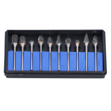 Polishing Burrs Set Double Cut Tungsten Carbide Rotary Tool Bits for Metal Carving Drilling Engraving, Die Grinder Compatible Adjustable Shank High