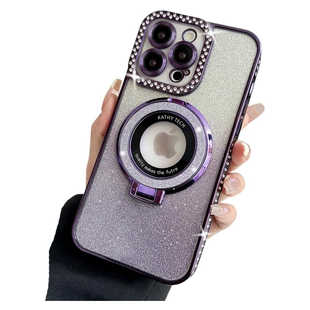 Iphone 14 Pro Max Crystal Rhinestone Magnetic Case Purple 902370188169
