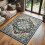 Machine Washable Area Rug 3x5 ft Dark Green 1