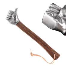 Stainless Steel Hammer with Wooden Handle, Multi-Purpose Tool for Home Car Camping, Durable Claw Hammer Hand Tool(L)