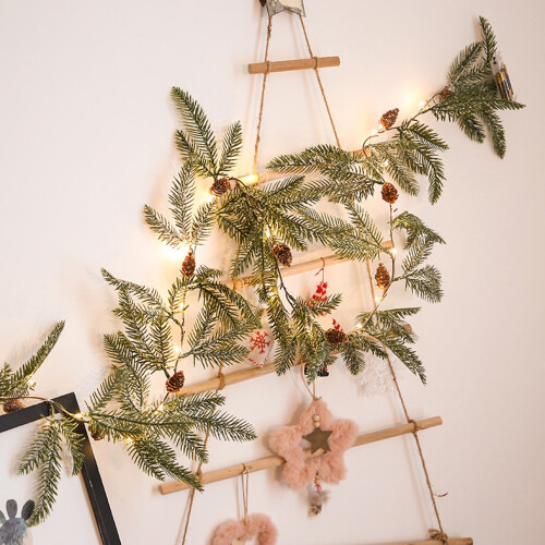 Pinecone Light String, Christmas Decorative Garland, Battery Operated, with Timer Function, for Indoor Outdoor Decor, LED Pinecone Lights | Green