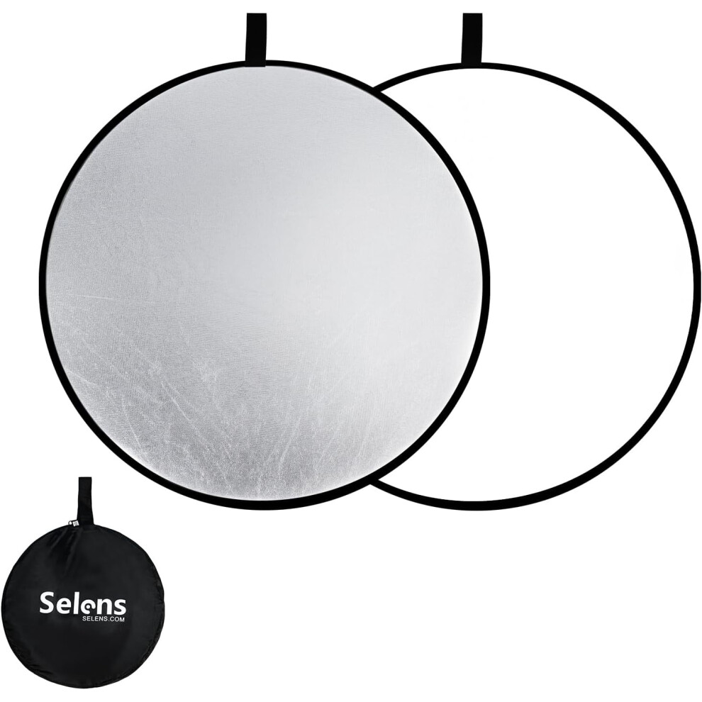 2-In-1 Foldable 17" (45Cm) / Collapsible Reflector For Portrait & Outdoor Photography Silver/White/Light 9181073422782