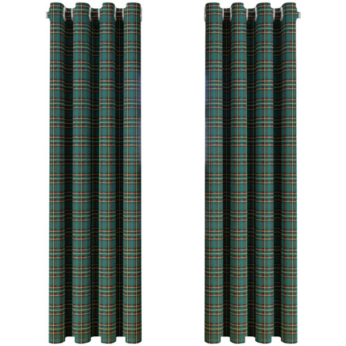 Blackout Curtains Plaid Eyelet 2 pcs