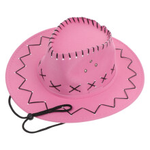 Cowgirl Hat Kids Sun Protection Pink Polyester 1Set Round Brim Girls Outdoor Activities