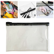 Dreamyjuly Transparent Pencil Case Zipper Bag Black Clear Pencil Case with Zipper Transparent Pvc for Schòòl Exams Home and Travel