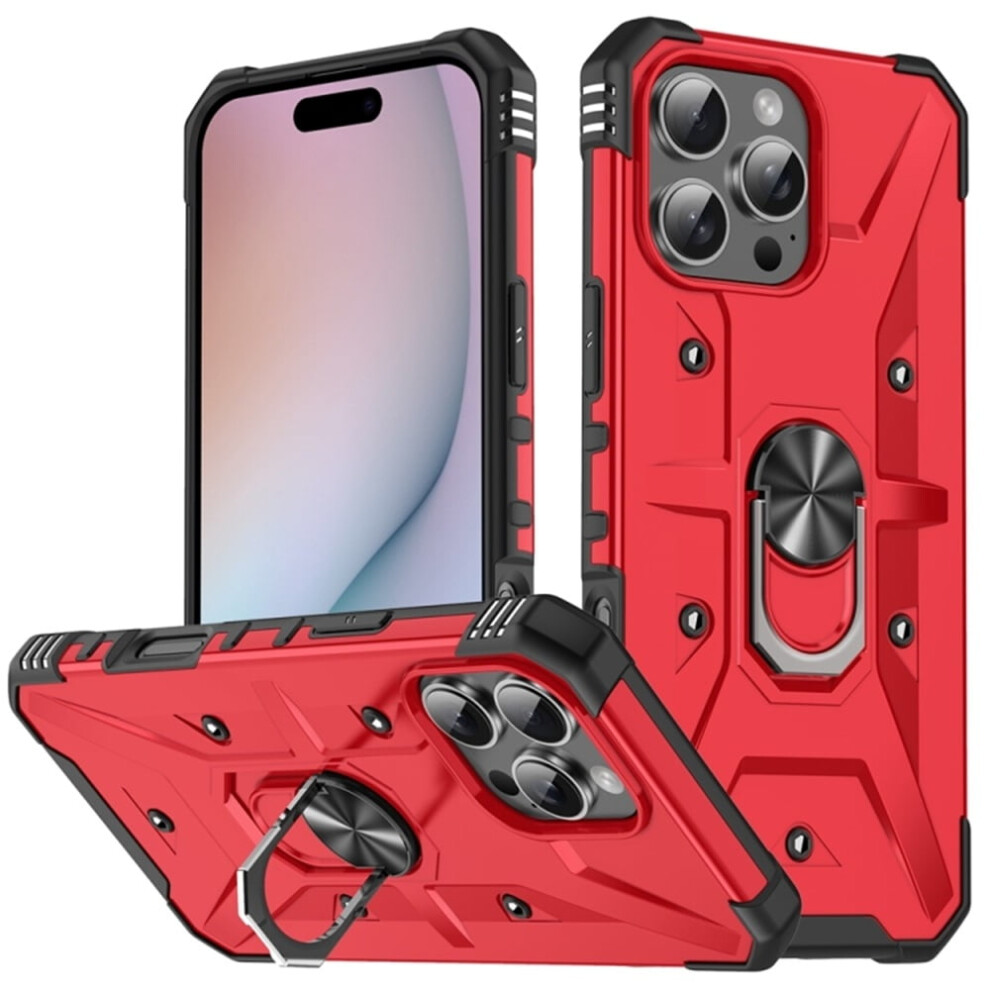 Military-Grade Shockproof Magnetic Stand Case For Iphone 16 Pro Max, Red 9485826604853