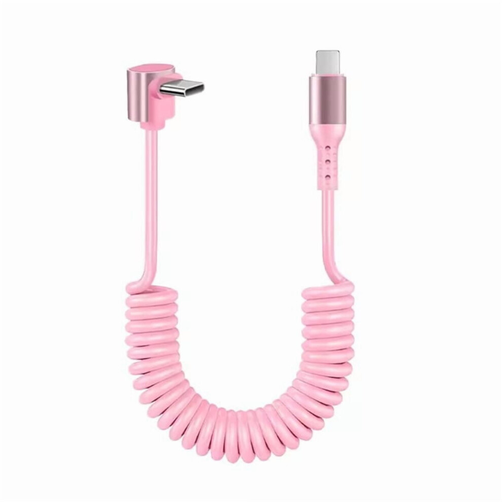 Type C To Type C Elbow Cable Fast Charging And Data Transfer Coiled 100W Power Delivery For Multiple Devices 9485826605867