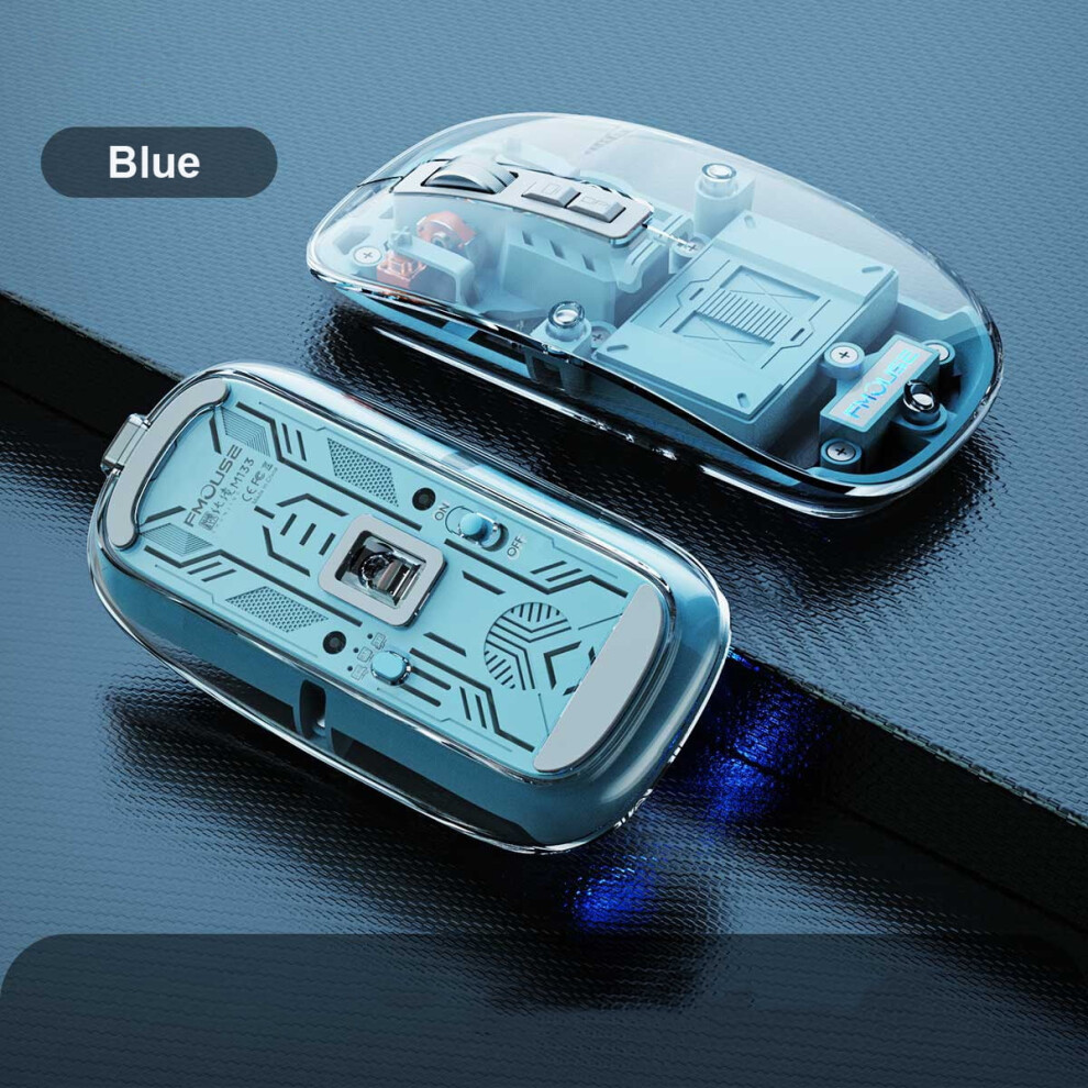 Transparent Magnetic Triple Mode Bluetooth Compatible 2.4G Wireless Mouse One-Click Desktop Type-C Rechargeable Silent Mice Mute 9485826607403