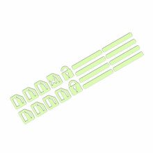 QenASHaing 18-Pack Glow-in-Dark Keyboard Stickers (Green/Orange-Red/Blue), Waterproof, Dustproof, Reusable — Compatible with PC, Laptop, Desktop