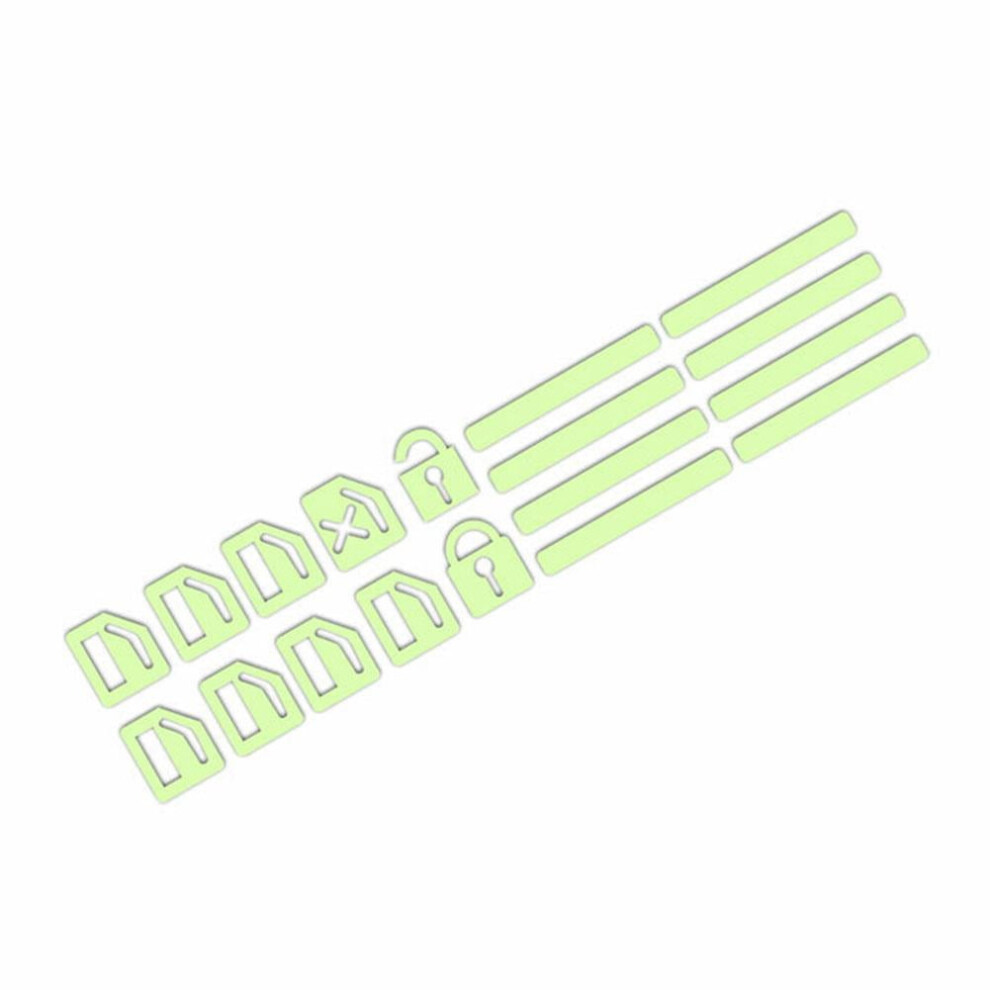 Qenashaing 18-Pack Glow-In- Keyboard Stickers (/-Red/Blue), Waterproof, Dustproof, Reusable Â Compatible With Pc, Laptop, Desktop Dark/Green/Orange 9485826608592