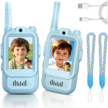 2-Pack Kids Walkie-Talkies with Video, Rechargeable, 1000ft Range, for Ages 3-12 – Compatible with Family Games & Outdoor Use