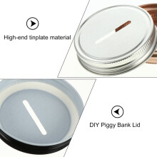 20Pcs Practical Tinplate Coin Slot Jar Lids Leakproof Plated Silver Caps