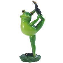 Sculpture amusante de grenouille pratiquant le yoga, idéale pour décorer un bureau ou une maison – Figurine animale amusante et ornement relaxant