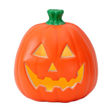 Halloween pompoen met LED-verlichting als decoratie voor op je bureau, tuin, terras of feestje.