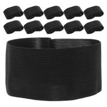 20 stk. Kaptajnarmbånd Sort elastisk armbånd Leder Holdsport Mindearmbånd Begravelsesarmbånd til Volleyball Basketballhold