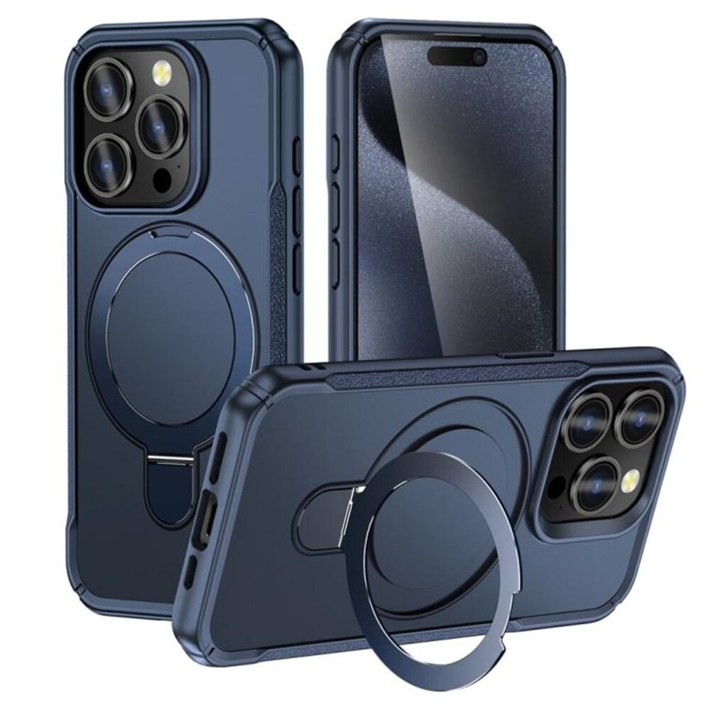 Magnetic Case For Iphone 14 Pro Max 6.7" Â Magsafe Compatible, Mil-Grade Shockproof With Invisible Stand & Ring Holder, Blue 9558633019940